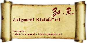 Zsigmond Richárd névjegykártya