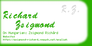 richard zsigmond business card