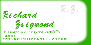 richard zsigmond business card